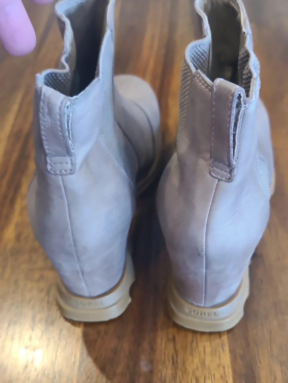 Sorel Women's Joan of Arctic Wedge III Chelsea Boots Tan Leather Size 9.5